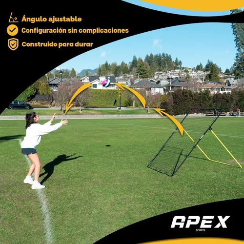 Miniatura 4 de Apex Sports Adjustable Volleyball Rebounder Net 7x4 ft – Bounce Back Training Equipment with Angle Customization for Practicing Volleying, Bumping