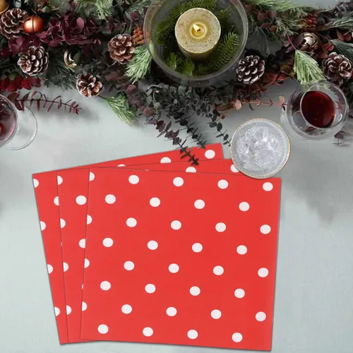 Miniatura 7 de Servilletas de papel desechables con lunares rojos, 60