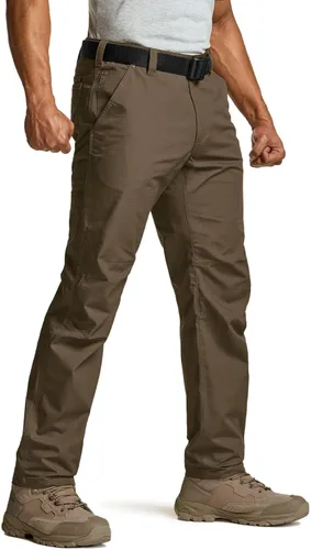 CQR - Pantalones de trabajo Ripstop para hombres, pantalones tácticos repelentes al agua, para uso al aire libre, pantalones cargo rectos, EDC