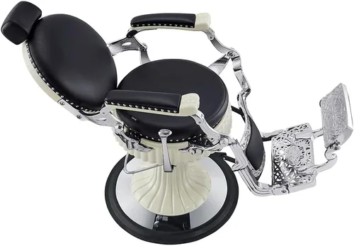 Miniatura 8 de Dir Silla de peluquero hidráulica resistente, sillas diseñadas antiguas de la peluquería Mikado-Black