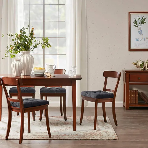 Miniatura 5 de Sweet Home Collection - Cojín de espuma de memoria triturada para silla premium, con capitoné, parte trasera de goma antideslizante con micropuntos
