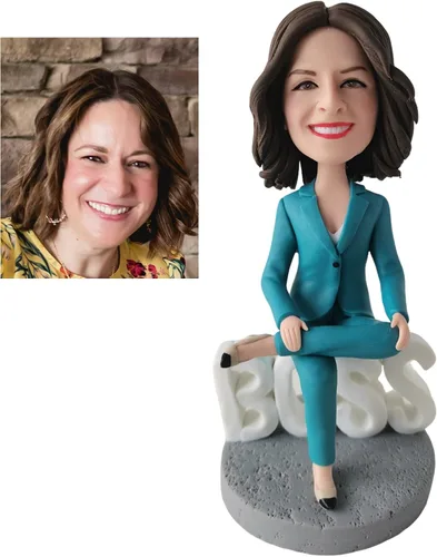 Miniatura 3 de Bobblehead personalizada para mujer, figura personalizada de Lady Boss de la foto, regalo de empoderamiento para mujeres, decoración de escritorio