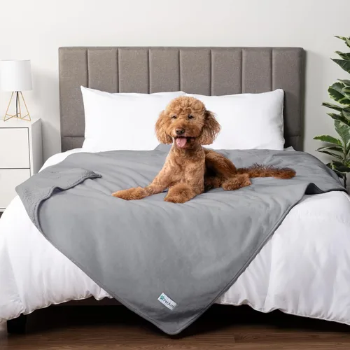 Miniatura 10 de PETAMI Manta impermeable de forro polar Sherpa para gatos y perros, color beige, talla S