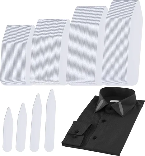 112 piezas de estancias para cuello para camisas de vestir de hombre, cuello de plástico, insertos de cuello de camisa para cualquier camisa con