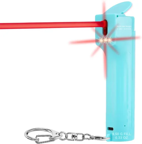 Miniatura 12 de Alarma personal de autodefensa 3 en 1 para mujeres, gel de pimienta y sirena de 130 dB y luces estroboscópicas, tapa de seguridad abatible, cargador