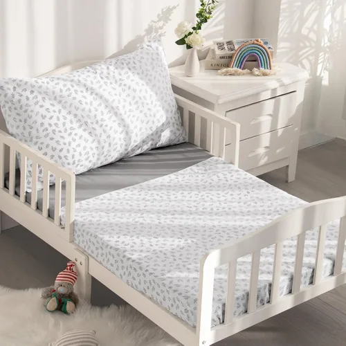 Miniatura 7 de Biloban Juego de sábanas de 3 piezas para niños, juego de ropa de cama de microfibra, incluye sábana para colchón de cuna, sábana plana y funda