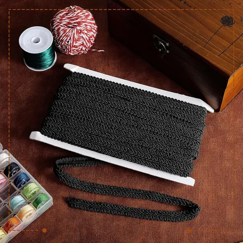 Miniatura 7 de Jutom Gimp - Trenza de 1/2 pulgada, 20 yardas, tejido de poliéster, adorno decorativo para disfraces, manualidades, costura, cortina, decoración