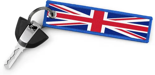 Miniatura 2 de KEYTAILS Llaveros, Union Jack de alta calidad, etiqueta de la bandera británica para automóvil, motocicleta, UTV Gran Bretaña