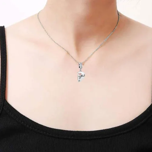Miniatura 8 de KunBead Juego de dijes colgantes para madre e hijo para pulseras de amor corazón mamá cuentas para collar Metal Cobre