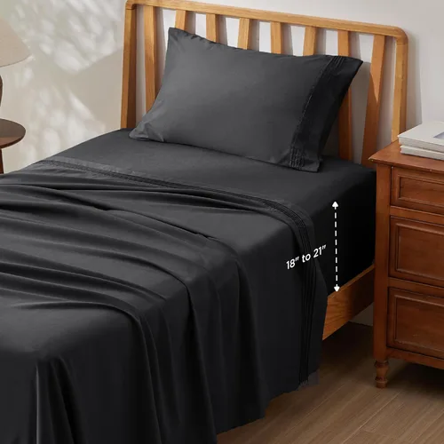 Miniatura 22 de Bedsure Juego de Sábanas King de Bolsillo Profundo - Se Adapta a Colchones de Hasta 21 Pulgadas de Grosor - 4 Piezas Sábanas de Cama GentleSoft