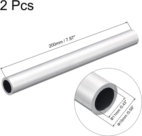 Miniatura 7 de uxcell Tubo Redondo de Aluminio 6063, 10 mm DE 6 mm DI 200 mm Longitud Tubo para Proyectos de Industria DIY, 2 Piezas
