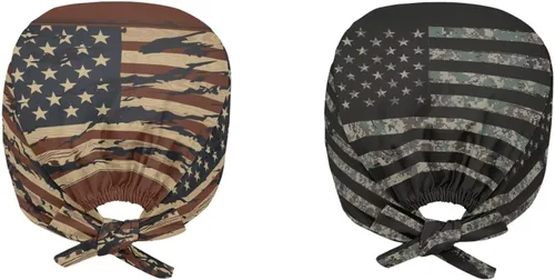 Miniatura 3 de Babrukda Paquete de 2 gorras con banda para el sudor ajustable con lazo en la espalda, gorro divertido