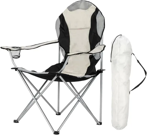 Sillas plegables de campamento para adultos, sillas de campamento plegables con portavasos y bolsa exterior, silla ligera y portátil al aire libre
