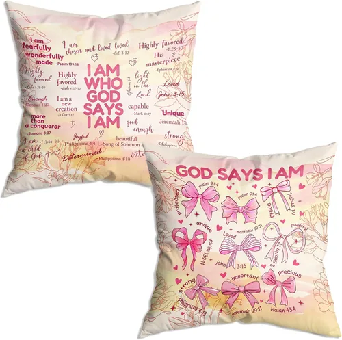 Miniatura 15 de Funda de Almohada Suave para Decoración con Citas Inspiradoras "Eres Valiente Suficiente Amado", Funda de Almohada y Cojín para Sofá, Sofá Cama
