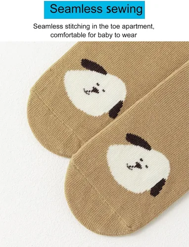 Miniatura 4 de Calcetines antideslizantes para bebés y niños pequeños con empuñaduras, calcetines de dibujos animados para niñas y niños recién nacidos, 5 pares