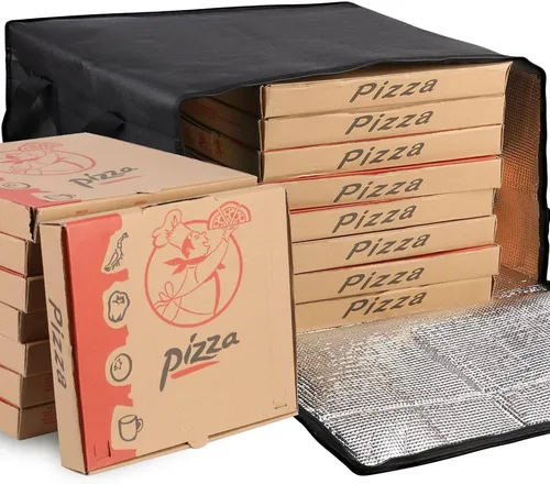 Miniatura 13 de musbus Bolsas Aisladas para Transportar Pizza Grandes para Entregas, Bolsa de Entrega de Pizza Aislada 50x50 para Uso Personal y Profesional Rojo