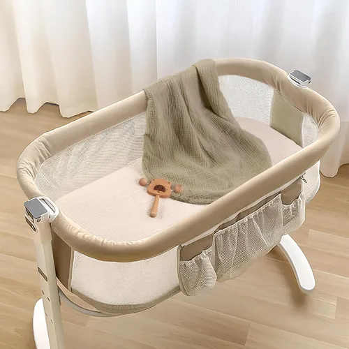 Miniatura 7 de lulumoon Sábanas de muselina para moisés para bebé: sábanas ajustables suaves para moisés de cabecera para niños y niñas Oliva y Crema