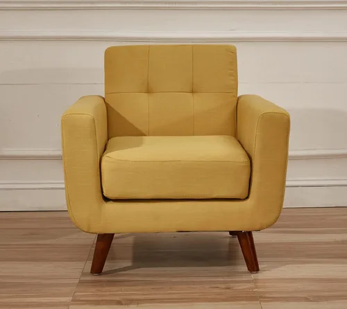 Miniatura 20 de Jenny - Sillón de tela de lino copetudo, cómodo, moderno, tapizado, para sala de lectura, club, bohemio, para sala de estar, dormitorio y espacios