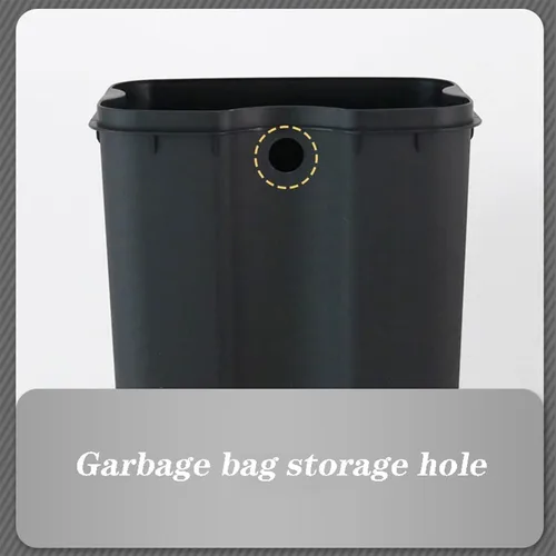 Miniatura 3 de HIHELO Cubo de basura de 6L/12L para el hogar, cocina, sala de estar, papelera de gran capacidad, con pedal de doble capa, cubo de basura de acero