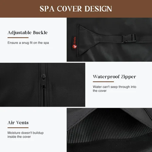 Miniatura 9 de iBirdie - Funda para bañera de hidromasaje impermeable y a prueba del clima para exteriores, 80 x 80 pulgadas, para 79 x 79 o 78 x 78 o 77 x 77, SPA