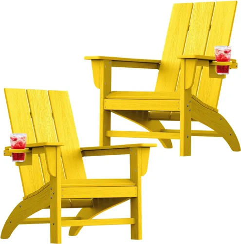 Miniatura 44 de Silla Adirondack moderna, sillas de patio de plástico HDPE para todo tipo de clima, silla para hoguera, sillas de césped al aire libre para terraza