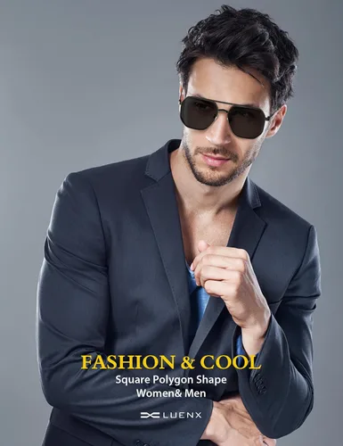 Miniatura 2 de LUENX, Aviator - Gafas de sol polarizadas, para hombres y mujeres, protección UV 400, con funda 60MM