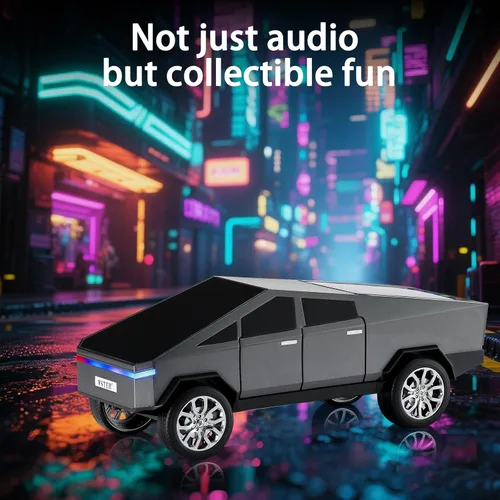 Miniatura 7 de Altavoz Bluetooth para camioneta futurista con pantalla LED - TWS estéreo, radio FM, reproducción USB/TF, faros LED, micrófono integrado, regalo