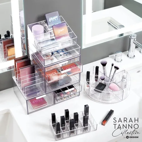 Miniatura 6 de iDesign The Sarah Tanno Collection - Organizador de cosméticos y esmaltes de uñas de plástico, 5 compartimentos, transparente