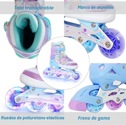 Miniatura 2 de Nattork Patines en Línea para Niñas y Niños, 4 Tallas Ajustables Patines Butterfly Blades con Todas las Ruedas Iluminadas - Regalo de Cumpleaños