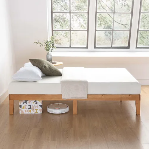 Miniatura 3 de Mellow Naturalista Classic - Cama de plataforma de madera maciza de 12 pulgadas con listones de madera, tamaño individual XL, pino natural Natural
