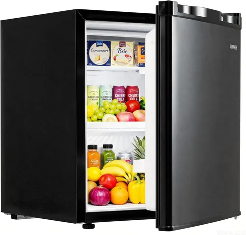 COSTWAY 1.7 Cu.Ft Mini Fridge, Compact Refrigerator w/Chiller Compartment, Adjustable Thermostat, Reversible Single Door & Low Noise, Small