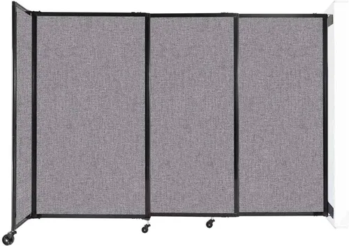 Miniatura 65 de Divisor de habitación de pared recta deslizante montado en la pared Anchos ajustables Ruedas de bloqueo Separador de habitación Paneles