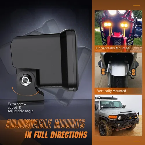 Miniatura 8 de Nilight 2 cápsulas de luz ámbar para motocicleta, 2 unidades, 3 pulgadas, 1070 lúmenes, inundación, conducción offroad, luces antiniebla auxiliares