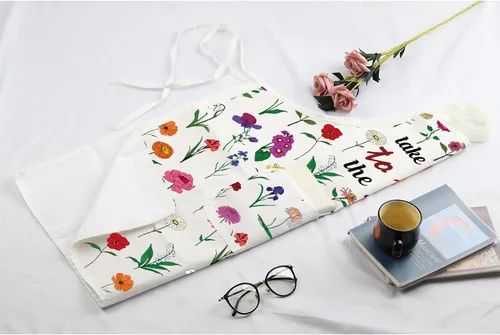 Miniatura 7 de MBMSO Delantal floral con bolsillos, delantal de jardinería de flores, regalo para mamá, delantal de cocina, delantal de floristería, regalo