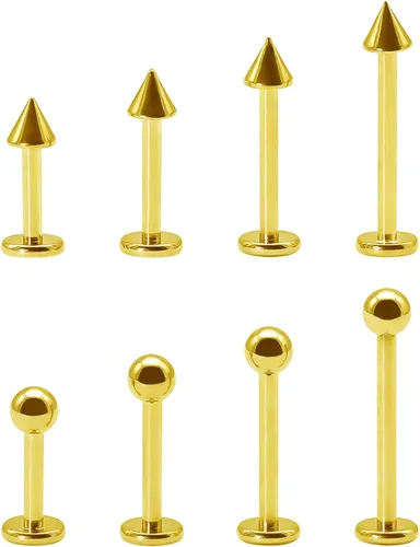 BLISI 8PCS Body Piercing Jewelry Lot 16G Titanium Nose Septum Lip Cartilage Tragus Eyebrow Industrial Barbell Horseshose Piercing Kit Jewelry