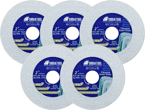 Miniatura 11 de SHDIATOOL Disco de corte de diamante de vidrio de 2 pulgadas, rueda de corte ultradelgada para azulejos de cerámica, porcelana y mármol de 50 mm