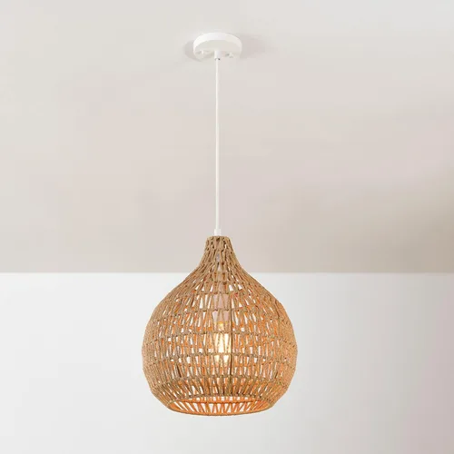 Miniatura 8 de Globe Electric 65703 Tika - Lámpara colgante de 1 luz, rubio natural, sombra de cordel
