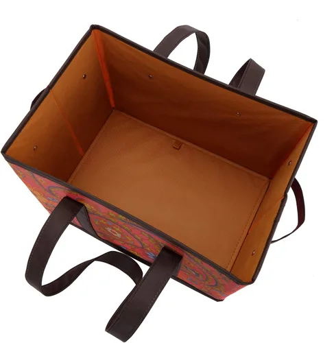 Miniatura 5 de Foraineam Juego de bolsas reutilizables para comestibles, bolsas de compras plegables y resistentes con fondo reforzado Fervent Paisley / Paquete