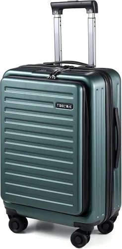 Miniatura 9 de TydeCkare Equipaje ABS + PC, Verde oscuro, 20 Inch with Front Laptop Pocket, Moda