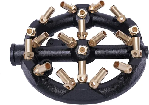 TFCFL Quemador de chorro, 20 puntas G1/2, boquilla de forma redonda, cuerpo de hierro fundido de gas natural con puntas de latón para wok chino,