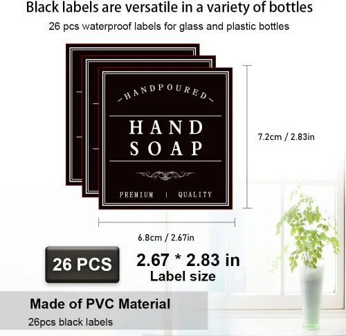 Miniatura 2 de Dispensador de jabón blanco, etiqueta reutilizable para botellas de acondicionador de vidrio y plástico, etiqueta dispensadora de enjuague bucal