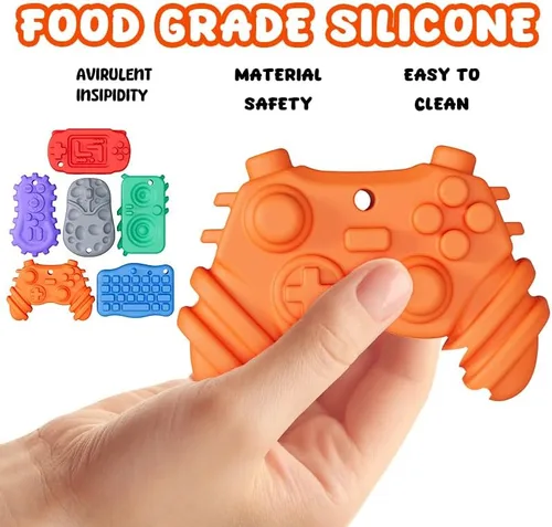 Miniatura 3 de Juguetes sensoriales antiestrés para niños y adultos, 6 piedras sensoriales texturizadas para autismo, TDAH, niños, calmantes, piedras