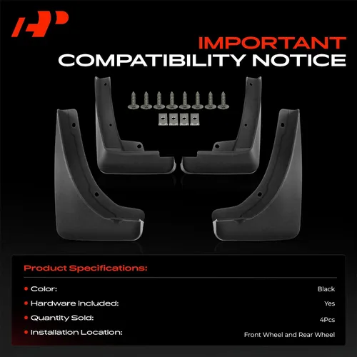 Miniatura 3 de A-Premium Juego de 4 protectores contra salpicaduras de barro compatibles con Cadillac XT4 2019-2020, Sport Utility de 4 puertas, con accesorios