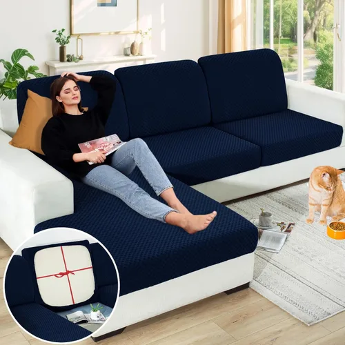 Miniatura 8 de YEMYHOM 【Liquidación】 Fundas Elásticas para Cojines de 1 Pieza, Fundas de Cojín de Asiento para Sofá y Silla, Funda Suave de Sofá de Repuesto