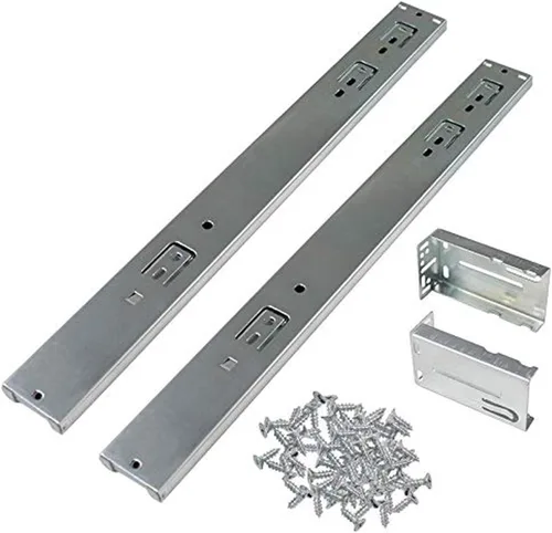 Miniatura 18 de Gobrico Diapositivas de cajón de rodamiento de bolas de cierre suave de 18 pulgadas con soportes, montaje lateral, extensión completa, correderas