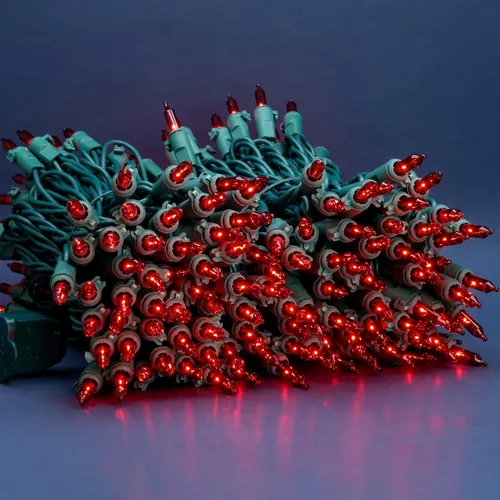 Miniatura 4 de 200 unidades de luces de Navidad rojas, paquete de 2 hebras de 100 unidades, 33 pies de cable verde, luces de cadena festivas UL listadas (rojo)