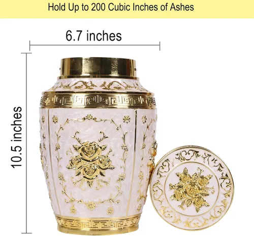 Miniatura 3 de Urna para cenizas humanas mujer adulta - Urna de cremación con flor de rosa para mamá - Urna funeraria para mujeres hecha de aleación de zinc