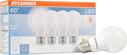 Miniatura 11 de Sylvania Bombilla LED, equivalente a 60 W A19, eficiente 8.5 W, base media, acabado esmerilado, 800 lúmenes, blanco suave, paquete de 4 (73888)