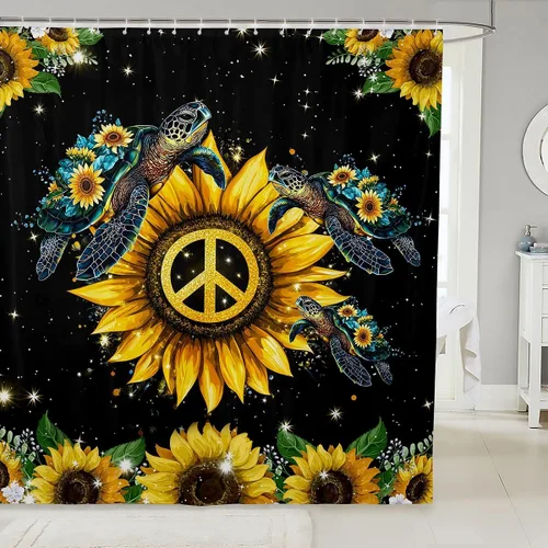 Miniatura 9 de Erosebridal Cortina de ducha de guitarra eléctrica 3D de 72 pulgadas de ancho x 78 pulgadas de largo, cortina de baño con llama, cortina de baño