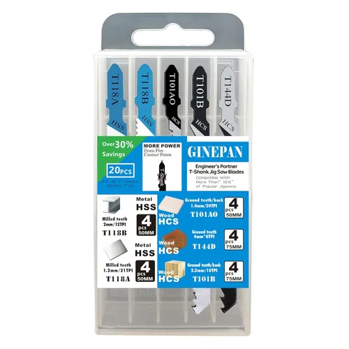Miniatura 8 de 20 piezas de hojas de sierra de calar T Shank para madera, plástico y metal, compatibles con el 90% de las sierras de calar eléctricas, como Bosch